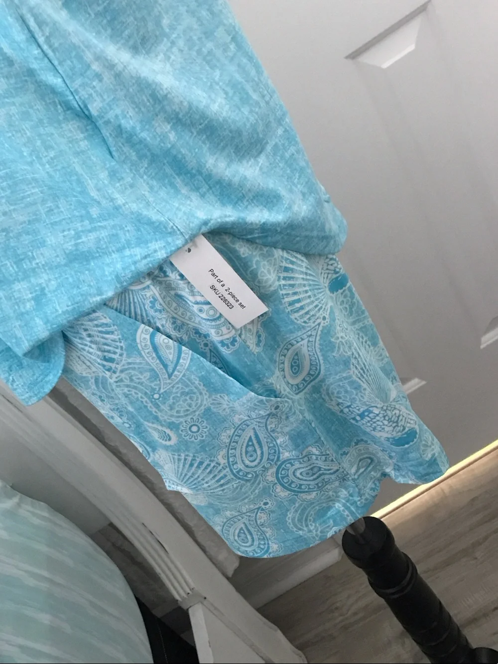 Light Blue 'Ocean Air & Salty Hair' Women's Pajama Set